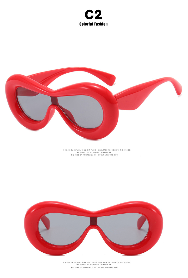 Fashion Solid Color Pc Special-shaped Mirror Full Frame Women's Sunglasses display picture 1