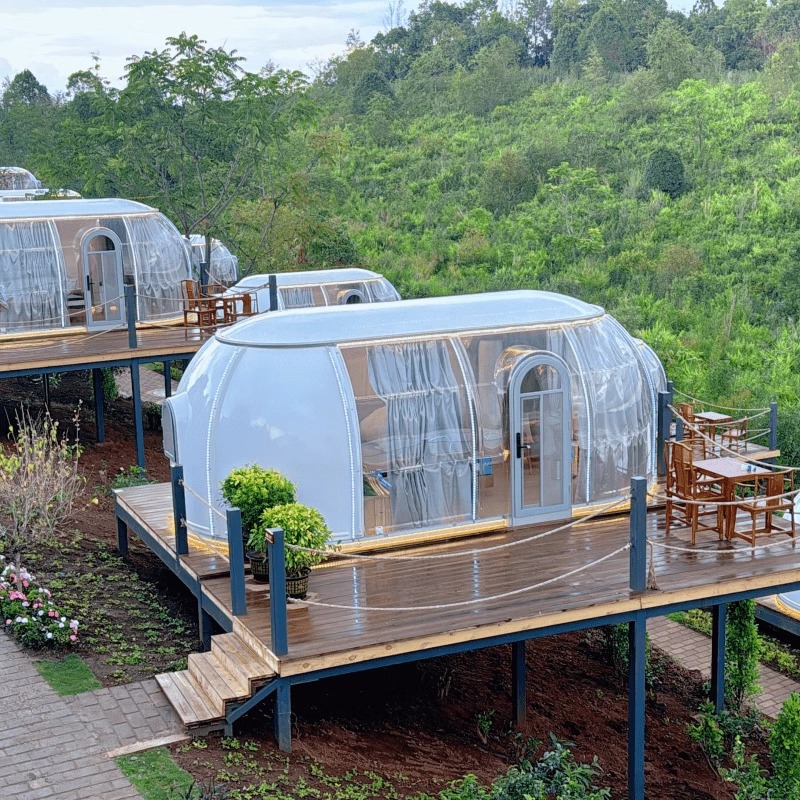 Casa vacía de acampamiento de estrellas de PC casa de alojamiento de padres e hijos jugar camping tiendas de campaña al aire libre techo móvil restaurante Bubble House
