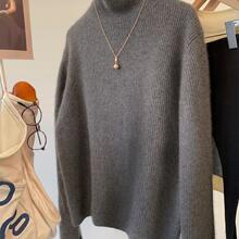特大码300斤秋冬2025新款灰色高领毛衣女羊毛内搭羊绒针织打底衫