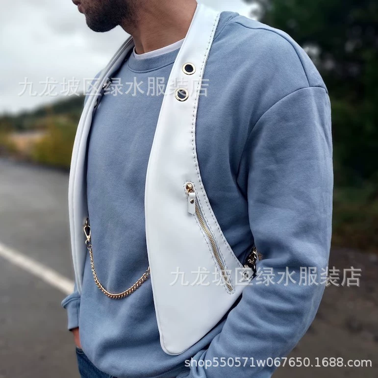 2025 новый европейский и американский кожаный ретро-жилет с подтяжками, сумка через плечо, портативная изогнутая сумка для улицы, желаемая поставка