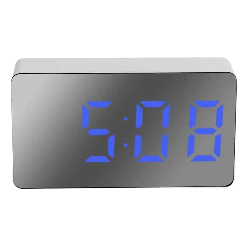 Mini espejo LED reloj de viaje reloj electrónico digital Reloj despertador de coche Multicolor Fuente mudo portátil