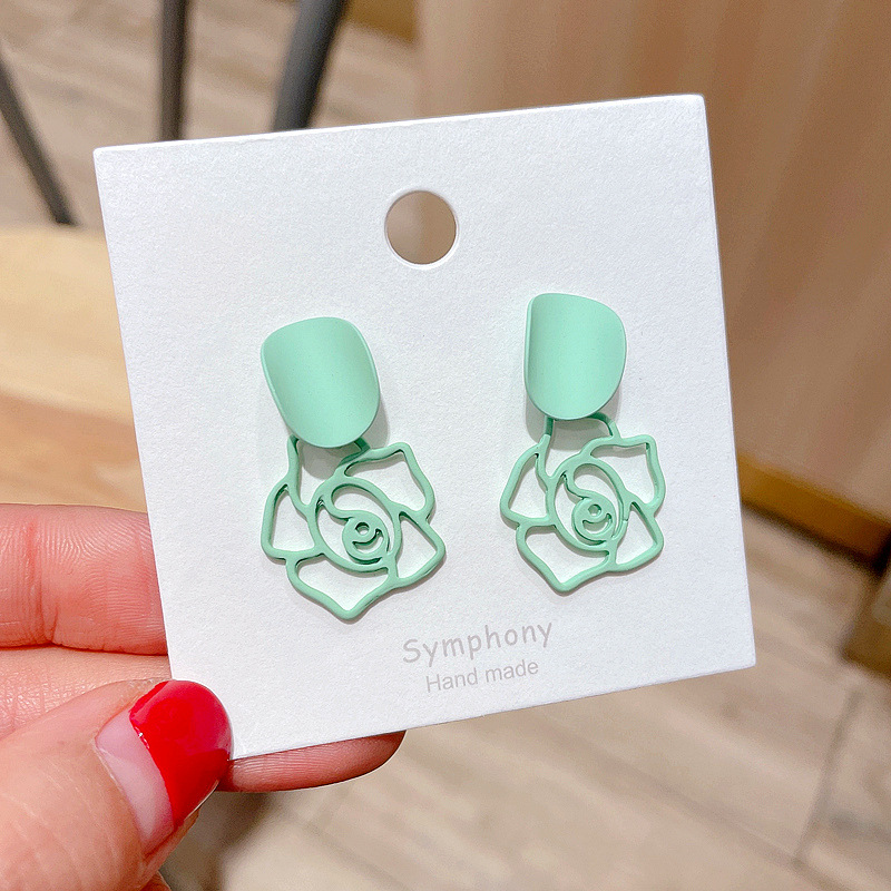 Korean Candy Color Flowers Earrings display picture 5