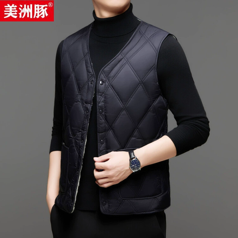 Vest with down, warm fleece T-shirt