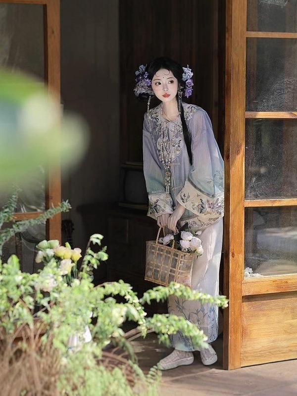 汉服清汉女重工刺绣新中式国风印花渐变套装复古包裙2025春夏新款|undefined