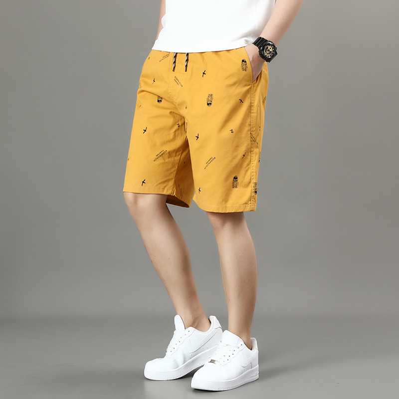 Large Size Men's Shorts, Pure Cotton, Summer Loose-Fitting Mid-Length Casual Pants, Sporty, Fashionable, Versatile, Thin Style for Outdoor Wear