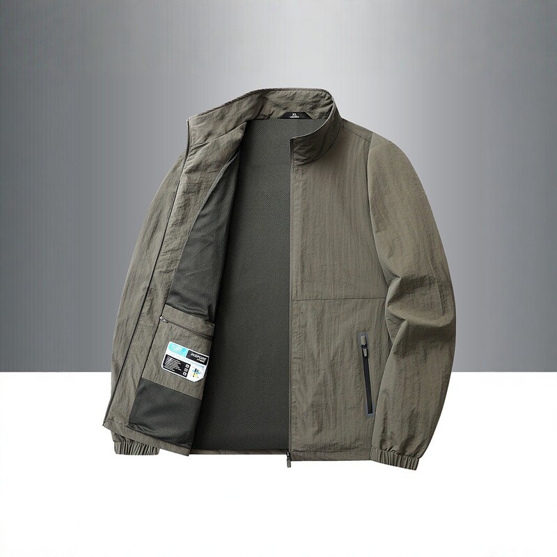 Men's jacket, 2026 spring/autumn collection, youth style, stand-up collar, lightweight, windproof, and waterproof, suitable for outdoor cycling Men's jacket, 2026 spring/autumn collection, youth style, stand-up collar, lightweight, windproof, and waterproof, suitable for outdoor cycling