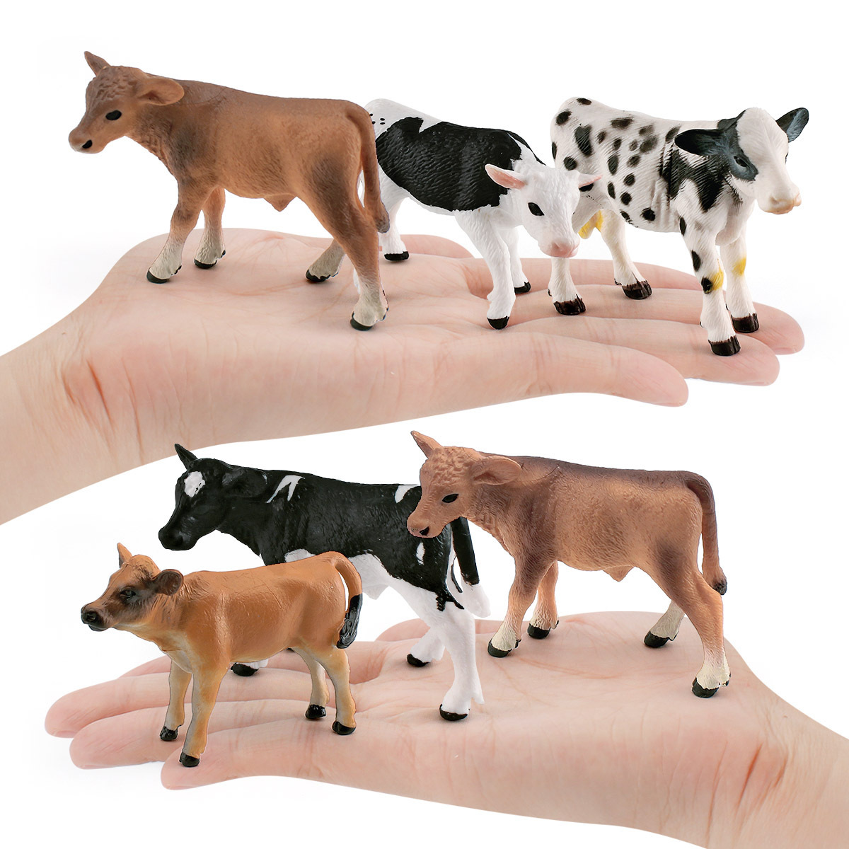 Transfronterizo simulación granja Rancho animal negro punto vaca ganado Jersey Denim modelo decoración estática decoración juguete