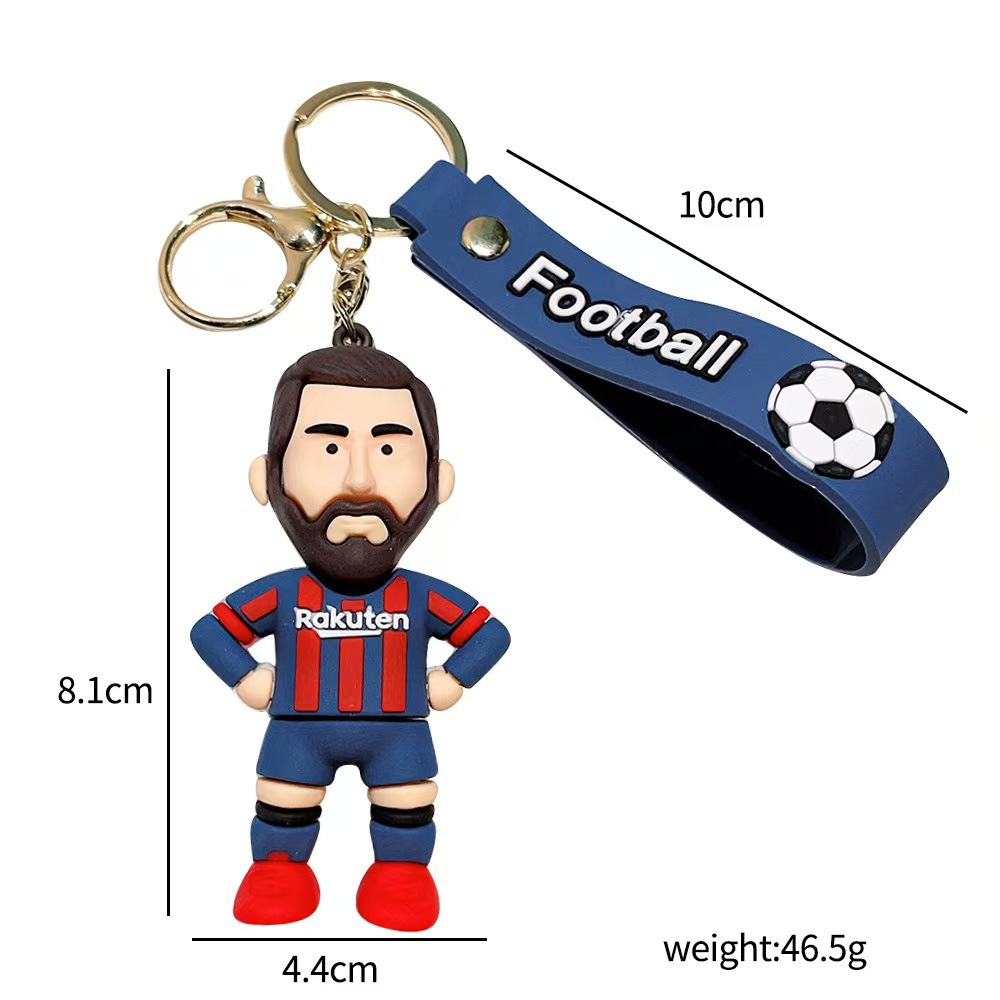 Estrella del fútbol Messi llavero colgante mochila colgante para niños muñeca boutique grande pequeño regalo