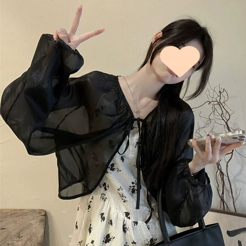 Шифоновый кардиган из ледяного шелка для женщин, новый летний шарф-жилет-блузка-рубашка-куртка 2025 года