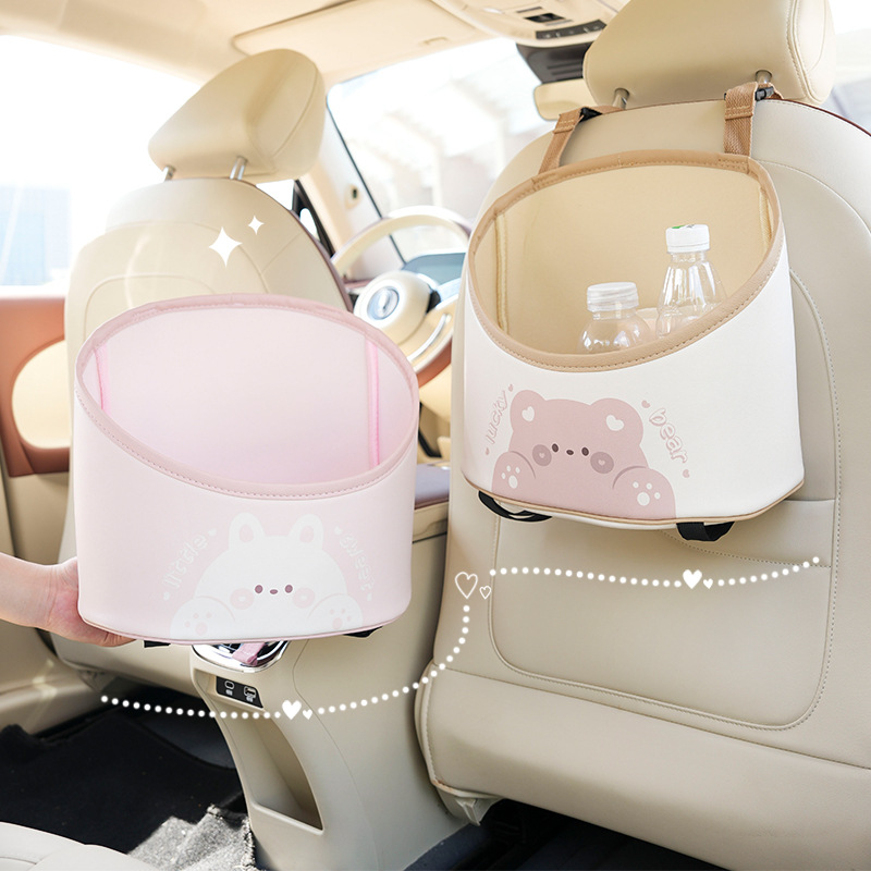 Car Seat Middle Storage Bag Cute Cartoon Car Back Storage Hanging Bag Multifunctional Car Interior Supplies