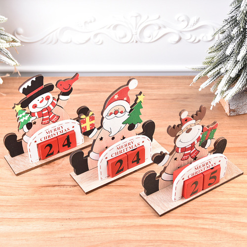 Christmas painted wooden creative DIY Christmas calendar decoration puzzle gift Christmas decoration