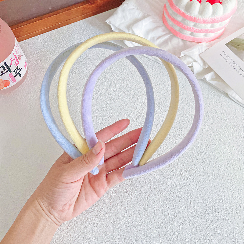 Estilo coreano color sólido simple diadema decoraciones de las mujeres lavado la cara máscara maquillaje banda pelo nuevo Accesorios pelo al por mayor