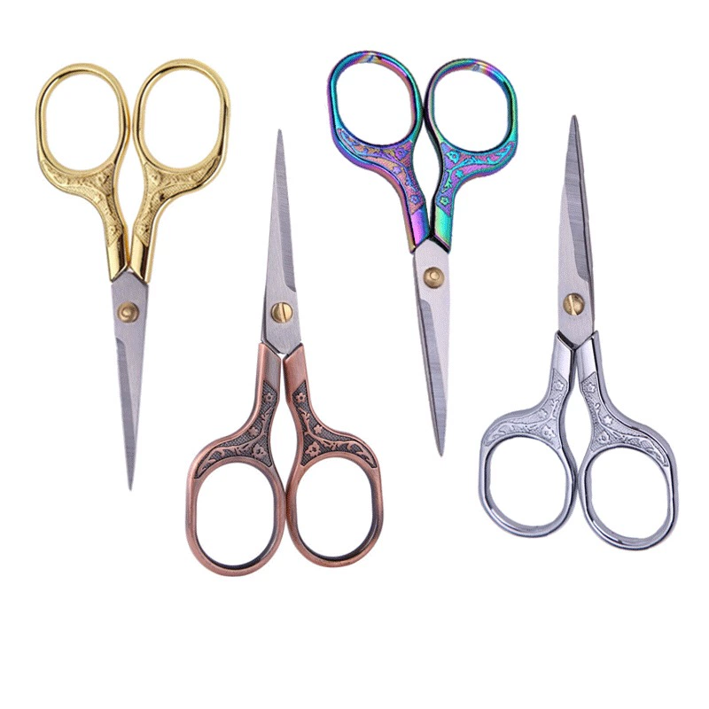 Plum blossom vintage cutlery stainless steel household scissors for window flower embroidery scissors DIY small scissors