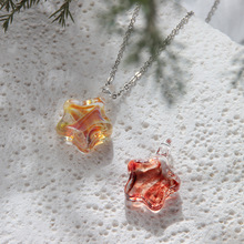 淄博琉璃星星吊坠海星水晶925银项链手工玻璃饰品配饰生日礼物女