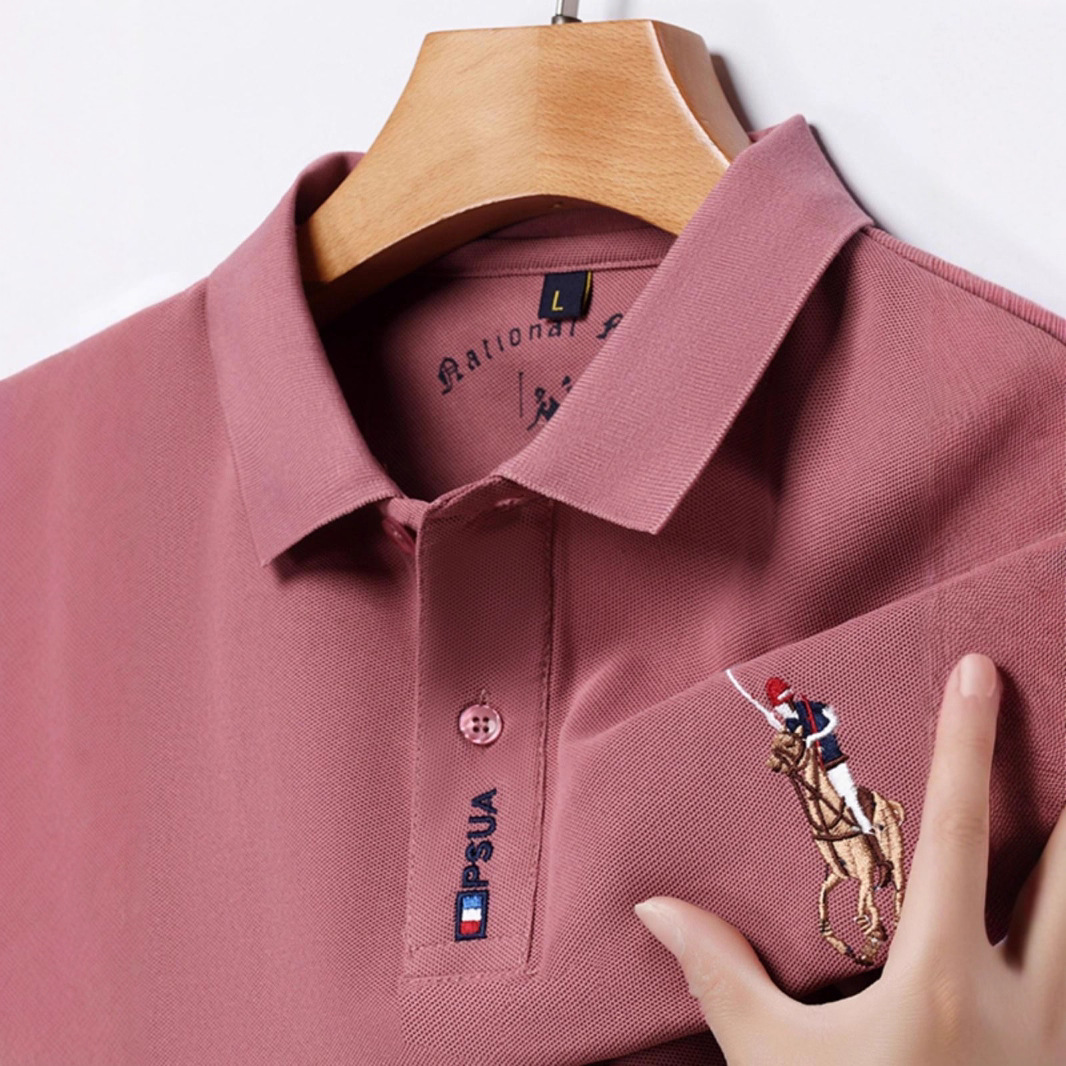 Multicolor Polo Shirt Embroidered Men's Short-Sleeved Tops Summer Large Size Loose Middle-Aged Dad Wear Business Wholesale Trendy Brand