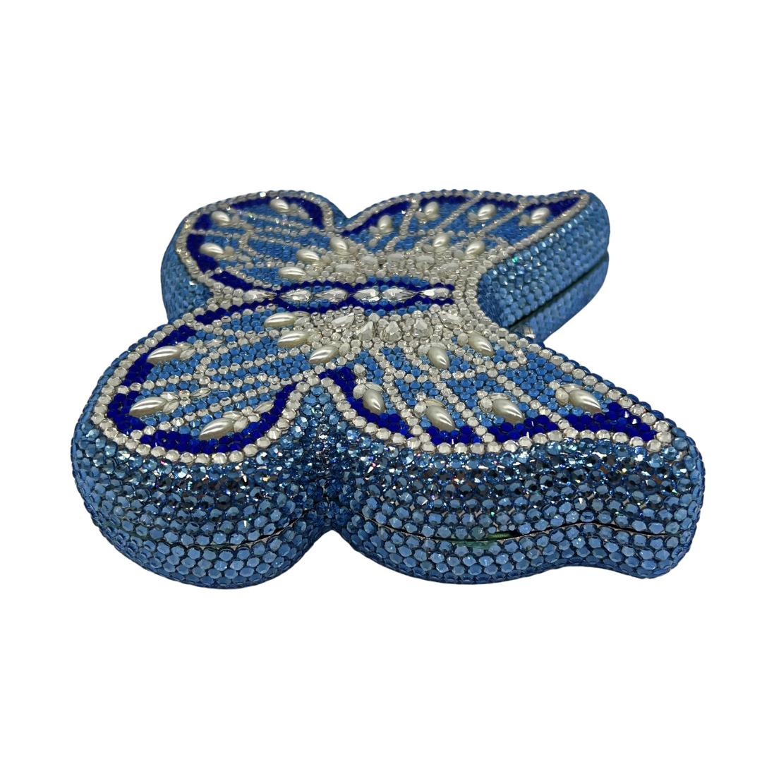 Clutch nữ đính đá cao cấp hình bướm dạ hội — Phấn màu, màu hồng, màu vàng, màu xanh nhạt chi tiết 4