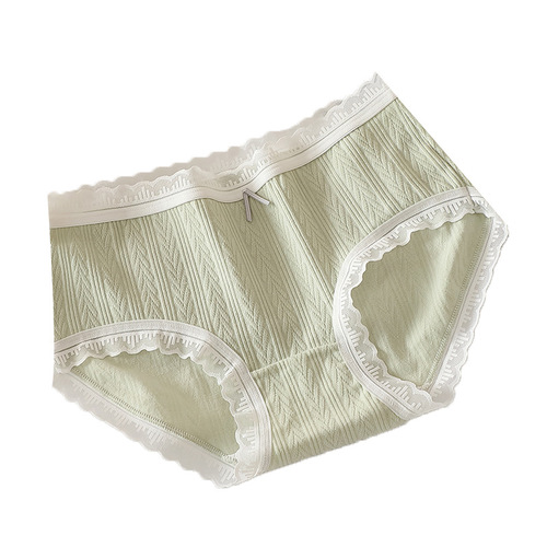 Women's underwear women's pure cotton mid-waist jacquard bow cotton sexy new style breathable briefs for girls wholesale