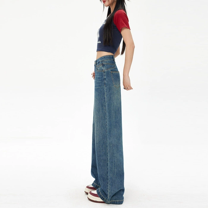 Широкие джинсы (HEY+JEANS) ретро-деним брюки, американский свободный крой, стиль весны