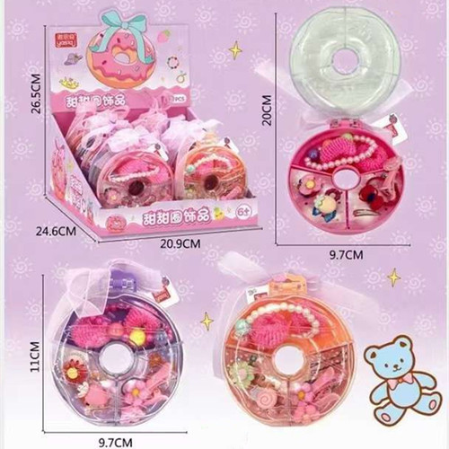 Wholesale donut girl toys girls simulation jewelry jewelry box treasure box play house children's toys gifts