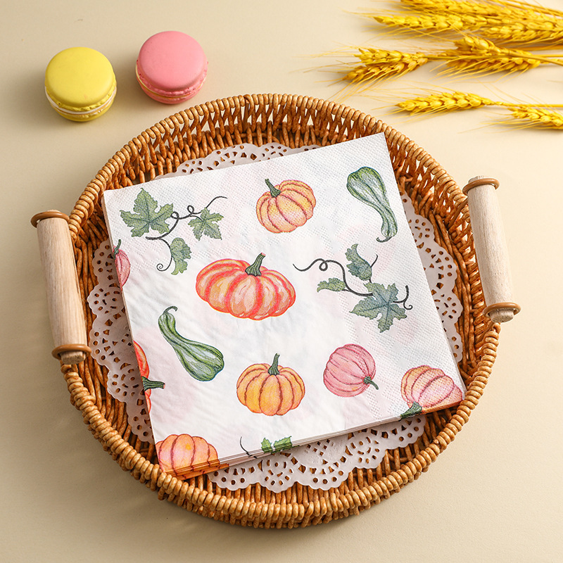 Factory Cross-border Thanksgiving Pumpkin Linen Printed Placemat Heat Insulation Mat Halloween Autumn Printed Handsheet Paper Factory Cross-border Thanksgiving Pumpkin Linen Printed Placemat Heat Insulation Mat Halloween Autumn Printed Handsheet Paper