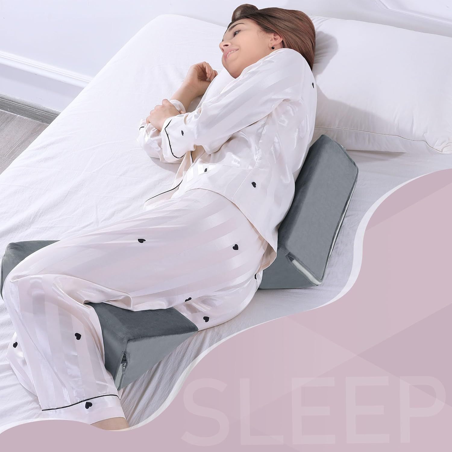 Baby Anti-Vomiting Slope Pad A28 Side Sleeping Pillow Backrest Pad Nursing Pad Posture Pad Small Wedge-Shaped Pillow 2-Piece Set