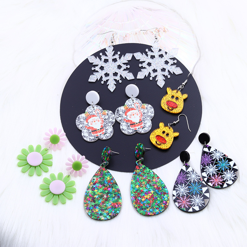 Cute Water Droplets Arylic Printing Women's Drop Earrings 1 Pair display picture 16