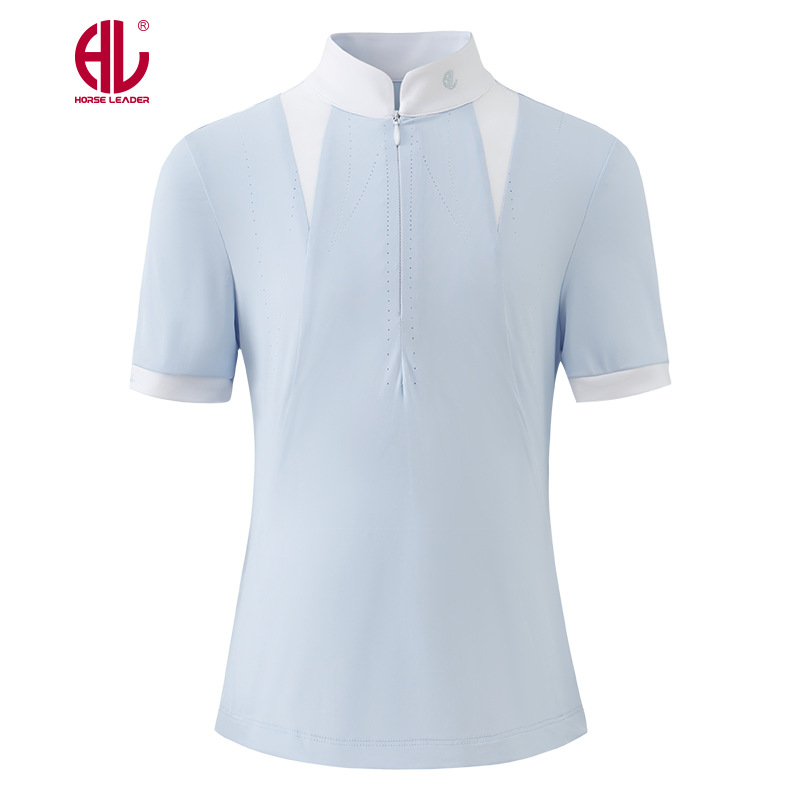 Horse Leader Summer Kidsren's Equestrian Equipment Short-Sleeved T-Shirt Shirt Quick-Drying Horse Racing Equestrian Clothing