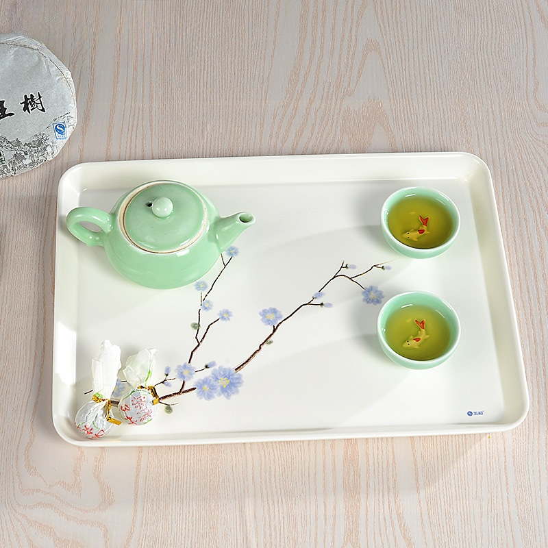 五和家用托盤長方形客廳水杯壺茶盤北歐輕奢放杯子托盤密胺水王金