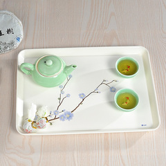 五和家用托盤長方形客廳水杯壺茶盤北歐輕奢放杯子托盤密胺水王金