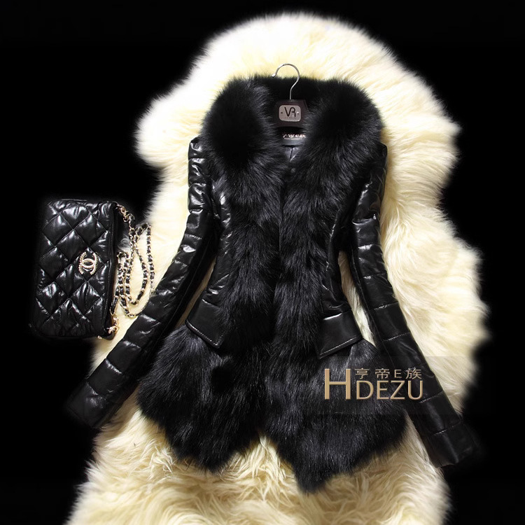 In-Stock 2026 Winter New Slim-Fit Faux Fox Fur Collar Faux Fur Sheepskin Slimming Coat