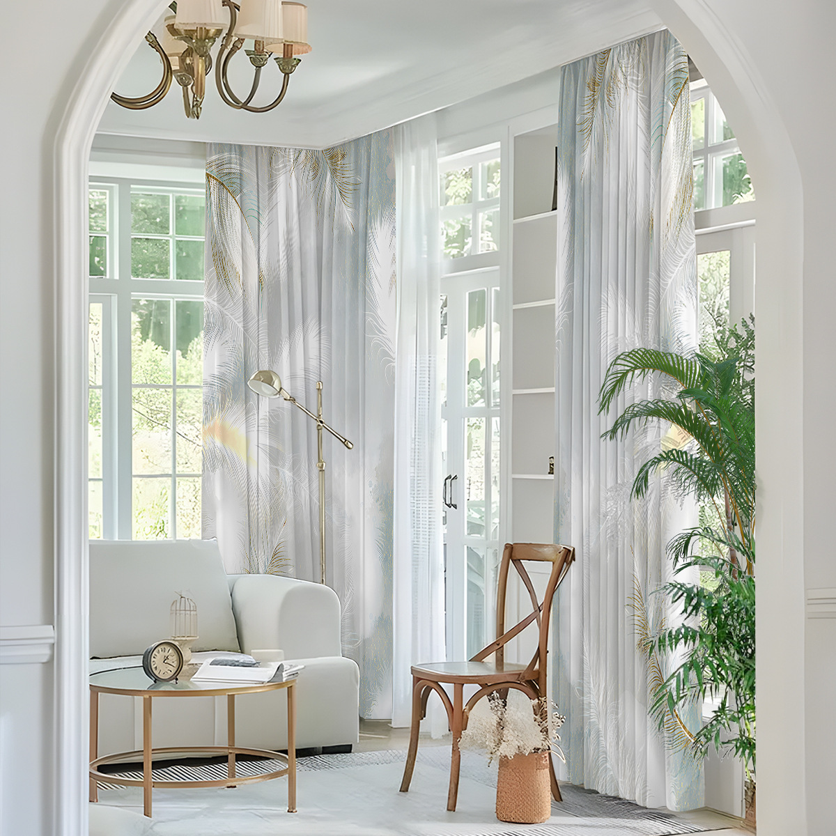 2PCS Flower Character Curtain Factory 3D Digital Printing Cross-border Amazon Curtain Hot Selling Flower Type