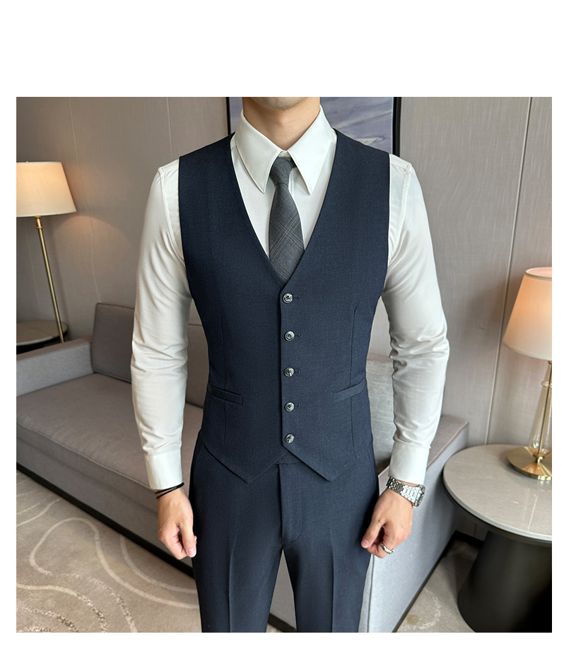 Moderner Herren Anzug 3-teiliges Business Set Sakko Weste Hose_voghion.com