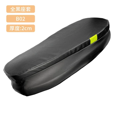 Suitable for Electric Vehicle Seat Motorcycle cushion - b02-all-black-leather-seat-cover-l