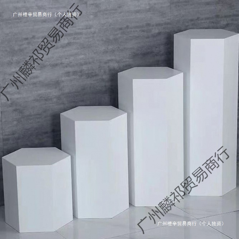 烤漆异形发光透明六角展示台地台鞋子展示托现货台可移动展台展台