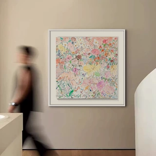 繁花绘梦 现代简约客厅装饰画高级感花卉餐厅挂画抽象样板间壁画