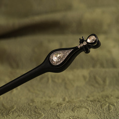 流蘇花朵黑檀木簪流蘇步搖女復古仙女盤發挽發頭飾簪子超仙盤髮飾