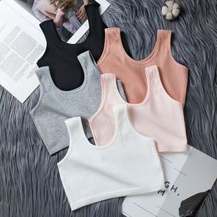 Pure Cotton Girls' Underwear Development Period Small Vest for Girls, Young Girls, Middle and High School Students, Children's Bandeau Bra, Summer Thin Style