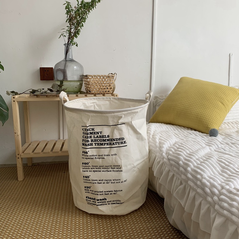 Ins 스타일 간단한 보관통 ZAKKA 캔버스 코튼 린넨 패브릭 의류 보관통 더러운 옷 바구니 대용량 가정용