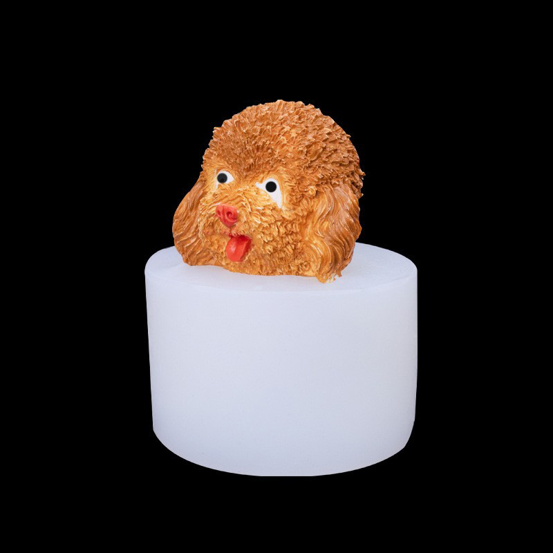 Cabeza de peluche aromaterapia vela hecha a mano molde de silicona amasar molde de decoración de resina de yeso pastel de chocolate
