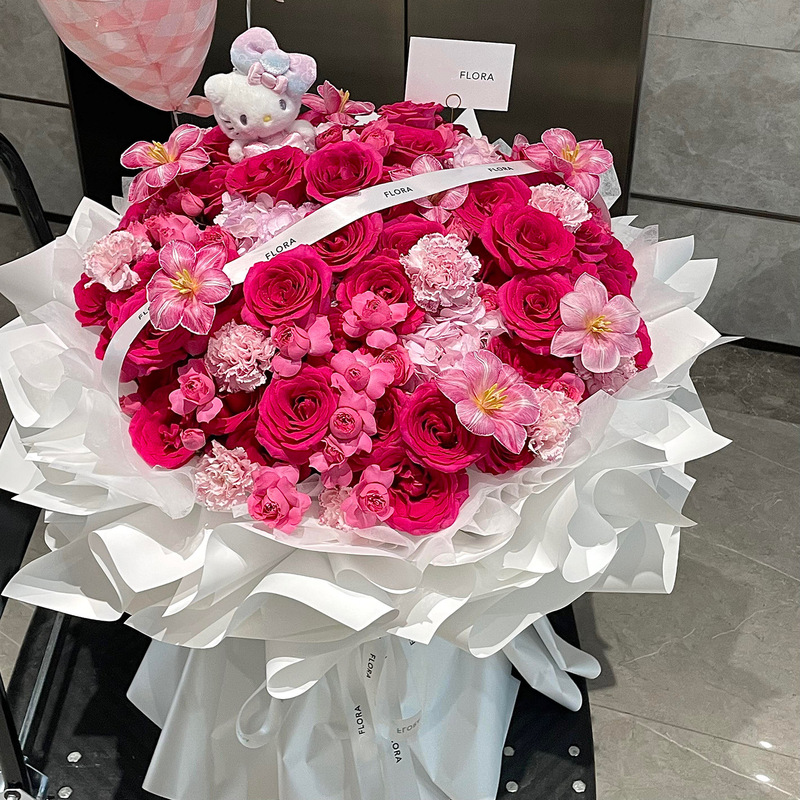玫瑰永生花束七夕送女友高级感花束温柔仿真香皂花束混搭玫瑰花束|undefined