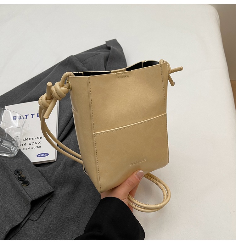 2025 Summer Popular Mini Small Bags for Women New Solid Color Foreign Style Crossbody Bag Korean Style Textured Bucket Bag