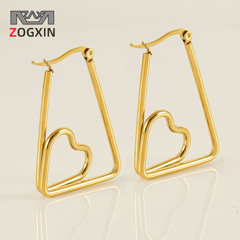 Minimalist Titanium Heart Drop Earrings - Elegant Stainless Steel_voghion.com