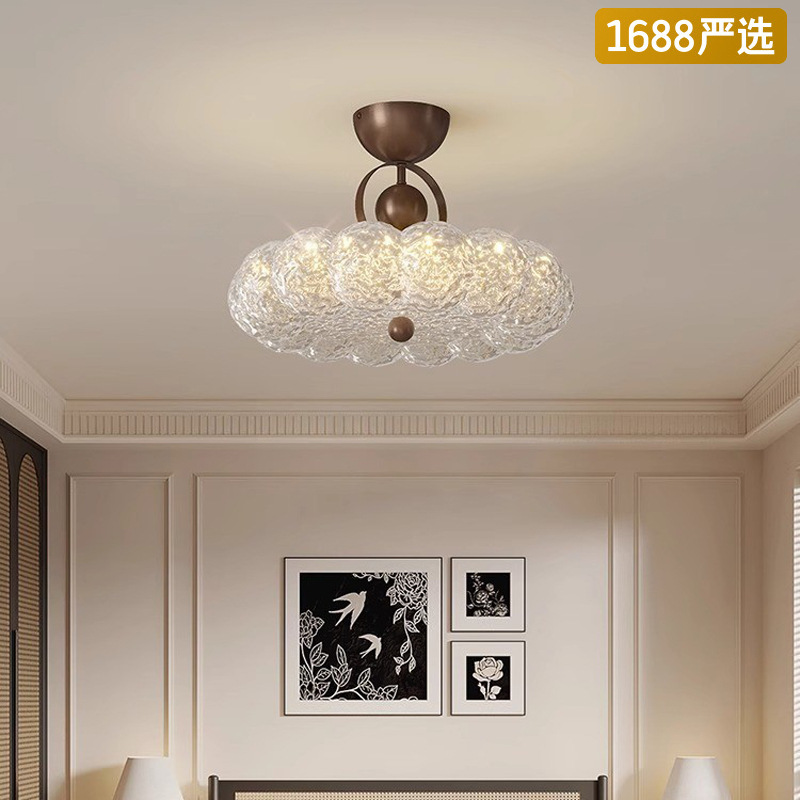 [Seleccionado cuidadosamente] Lámpara de techo Lámpara de estilo antiguo Lámpara de hoja de oro de lujo ligero francés Lámpara de sala de estudio Lámpara de habitación nueva