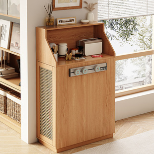 # Rattan Door Island Table Cabinet Removable Independent Inverted Retro Tea Cabinet Living Room Storage Cabinet Wall Side Cabinet Narrow Stand