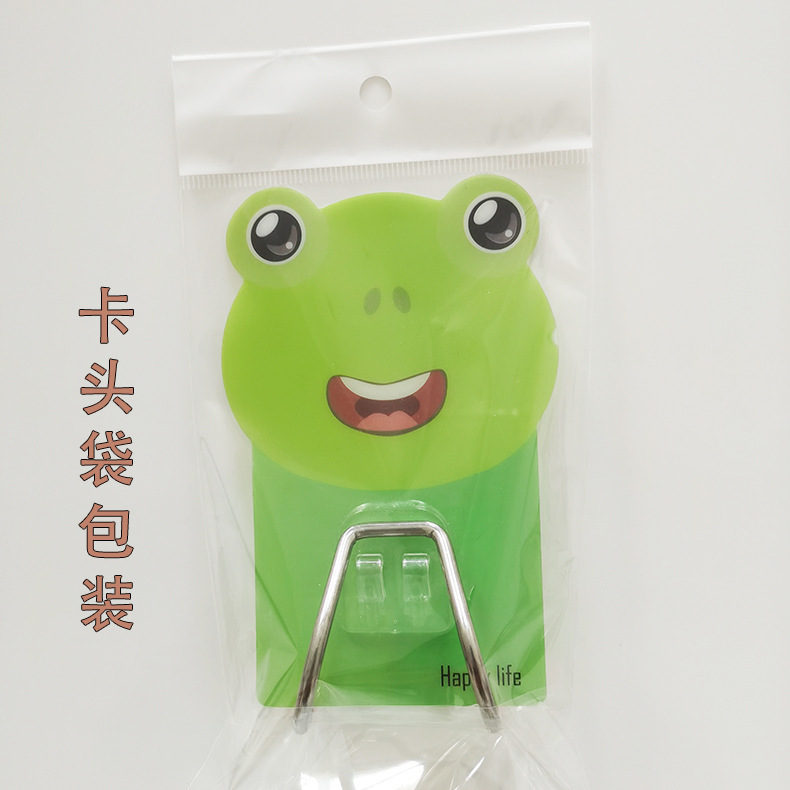 Cross-border hot-selling animal stainless steel double hook non-perforated paste kitchen bathroom creative storage strong adhesive hook