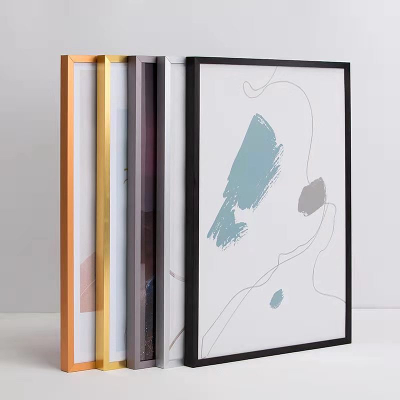 Cross-border factory direct aluminum alloy picture frame mounting simple narrow edge metal advertising poster frame puzzle wall-mounted photo frame Cross-border factory direct aluminum alloy picture frame mounting simple narrow edge metal advertising poster frame puzzle wall-mounted photo frame