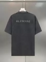Correct Version Balenciaga Back Logo Cotton Crewneck Short Sleeve T-Shirt Loose Fit Unisex