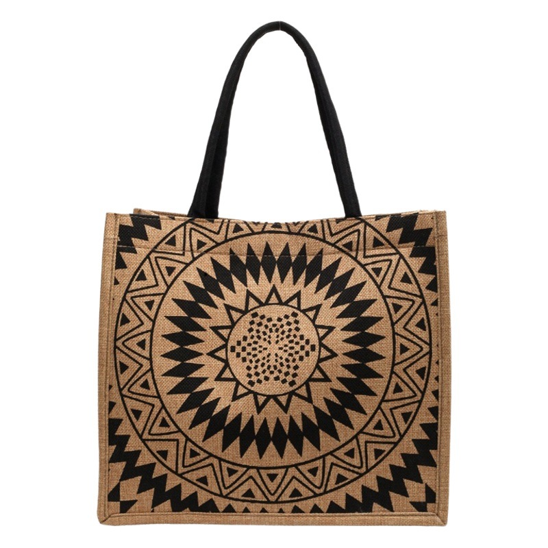 Gran capacidad de lino hombro bolsa de asas de las Mujeres Nuevo estilo étnico moda momia bolsa estudiante universitario bolso de clase