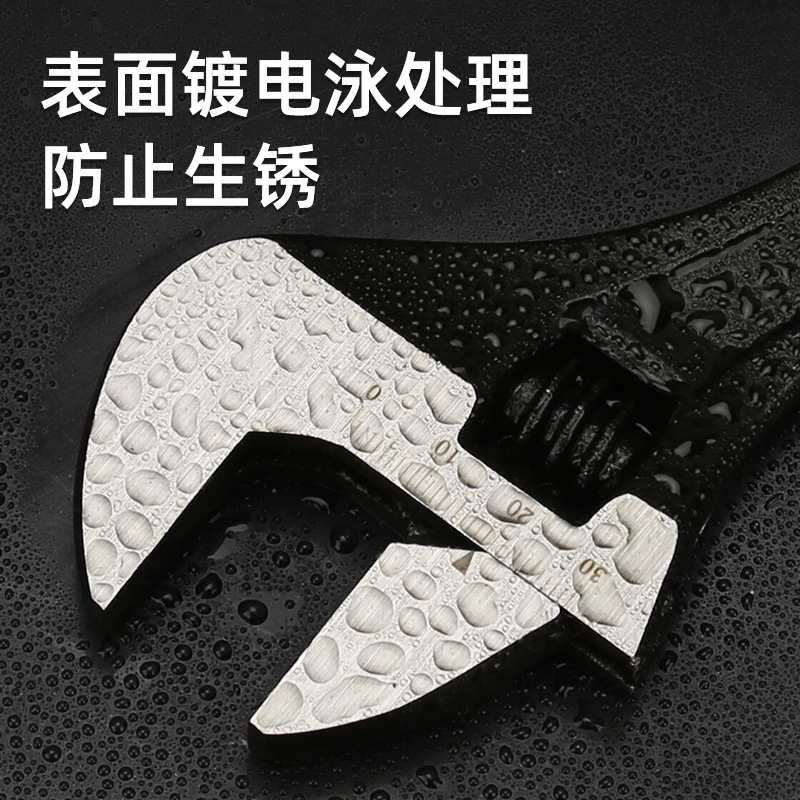 Conjunto de llave móvil electroforética gruesa de sólido medio multifuncional gran apertura llave móvil negro llave móvil
