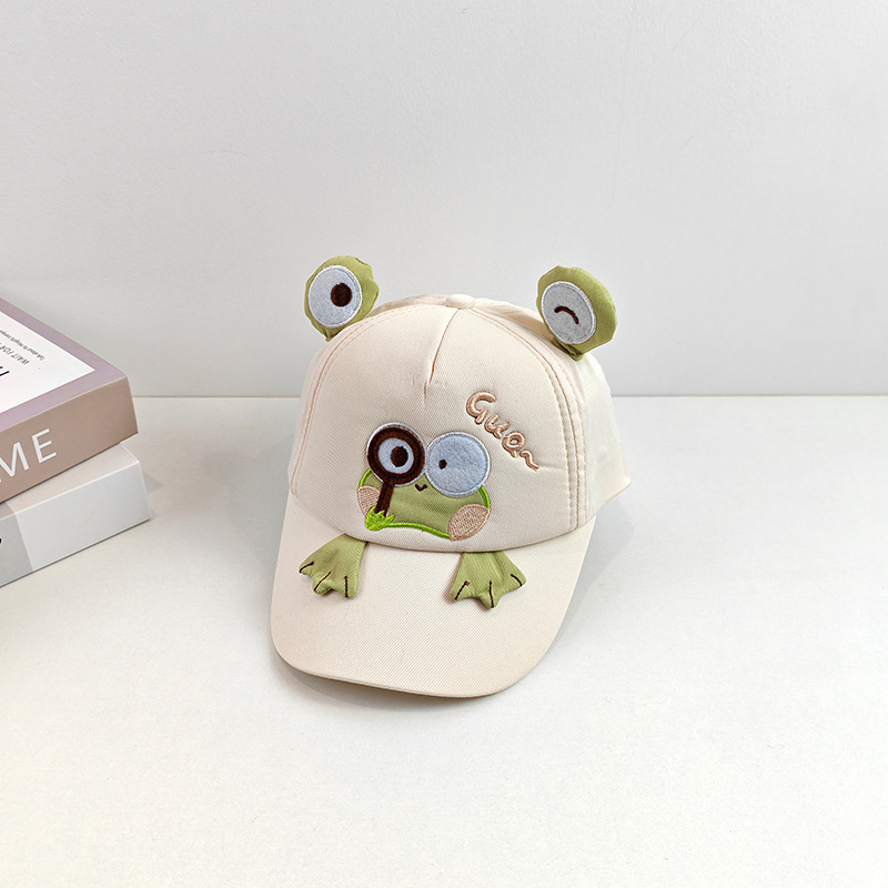 Sombreros infantiles primavera y otoño explorar rana sombrero de béisbol para niños guapo sombrero de lengua de pato para mujeres tesoro lindo sombrero sombrero de sol de dibujos animados marea